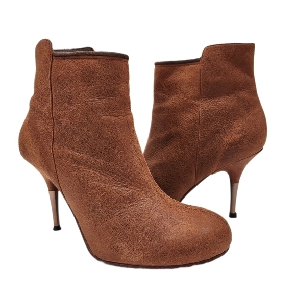 DIESEL Firetip  Stiletto Suede Leather Ankle Boot, Carmel Brown, US Women's 8 - Picture 1 of 7